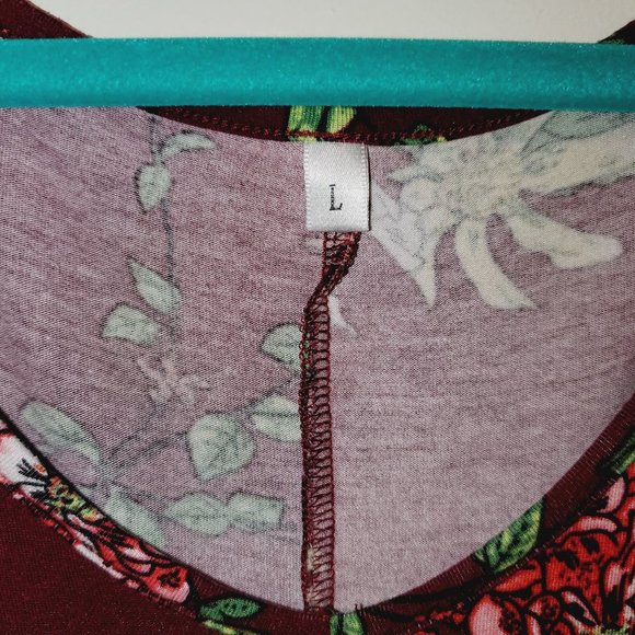 Women's Flowy Floral Long Sleeve Dress Marron and Pink 0148 - Picture 3 of 6